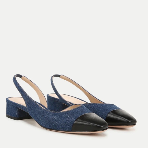 Veronica Beard Shoes - Veronica Beard Cecile Denim Cap-Toe Slingback